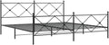 vidaXL King-Size Metal Bed Frame with Headboard/Footboard - Black, 81.5"x78"x35.6", Steel Construction, Extra Underbed Storage