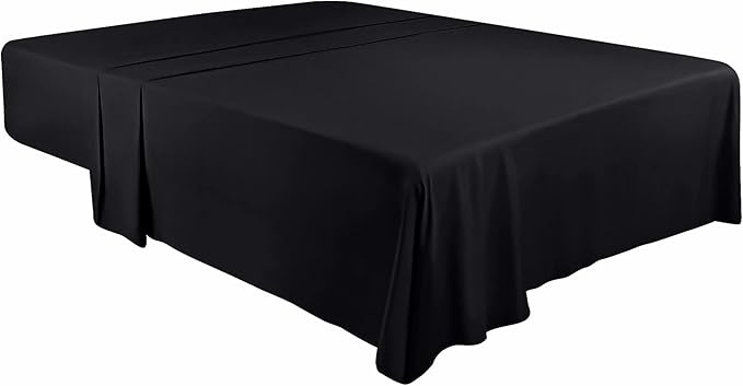 Utopia Bedding Flat Sheet - Soft Brushed Microfiber Fabric - Shrinkage & Fade Resistant Top Sheet - Easy Care - 1 Flat Sheet Only (King, Black)