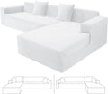 ZNSAYOTX 2026 Soft Velvet Sectional Couch Covers, Luxury Plush Slipcovers with Elastic Bottom for L Shape Sectional Sofa, 2 Pcs Pet Friendly Protector (3 Seat Couch + 2 Seat Chaise, White)