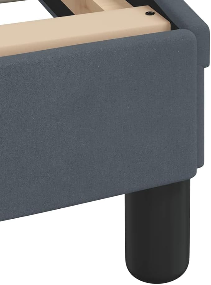 Light Gray Velvet Bed Frame with Storage, Modern Single Size Upholstered Platform for Small Spaces Dark Gray, 41.3 x 81.9 x 29.3 in
