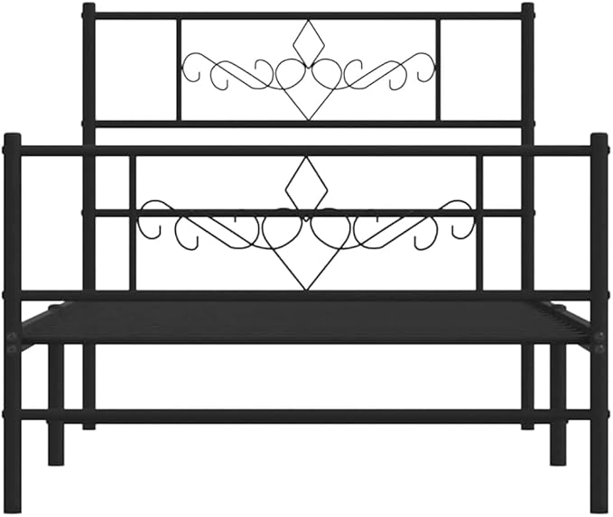 Modern Black Metal Bed Frame with Under Bed Storage, Sturdy Steel Platform Bed for Single Sleeper, Easy Assembly Minimal Tools, Sleek Rectangular Design for