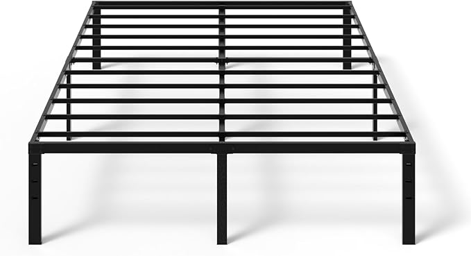 VINGLI 14 Inch King Bed Frame, Heavy Duty Metal Platform - No Box Spring Needed,Reinforced Steel Slats, Noise-Free, Easy Assembly, Ample Underbed Storage, Black