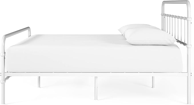 Zinus Florence Metal Platform Bed Frame, Mattress Foundation, No Box Spring Needed, Easy Assembly, White, Twin