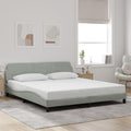 Light Gray Velvet Bed Frame with Storage, Modern Single Size Upholstered Platform for Small Spaces Light Gray, 74.0 x 90.9 x 29.3 in