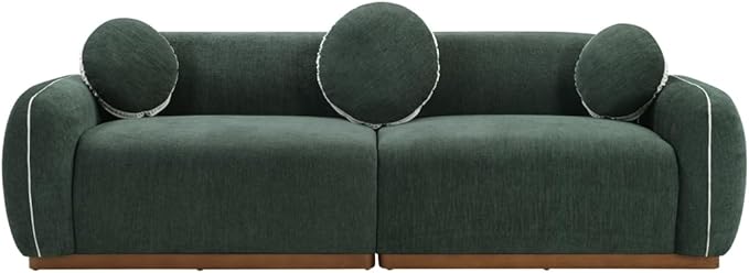90.94'' Modern Sofa- 3 Seater Sofa, Comfy Sofa Couch with Extra Deep Seats, Upholstered Boucle Couch for Living Room Apartment Lounge (Green)