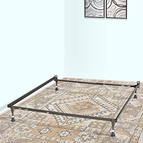 Greaton, Advanced Steel Bed Frame with Extension Glide | Re-Rolled Rail Steel Provides Strength and Durability, Double Riveted Steel Legs, Canoe Clips to Secure Cross Arms, Fits Full