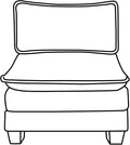VINGLI Cloud Navy Blue Middle Single Chair