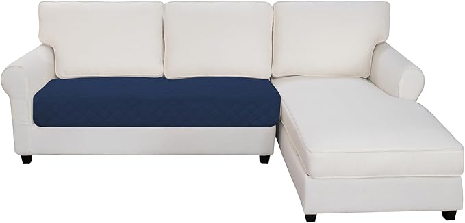 Easy-Going Sectional Couch Covers for Dogs L Shape Sofa Cover Reversible Sofa Slipcover Chaise Lounge Cover Furniture Protector Cover for Pets Dog Cat (30 x 50 inches, Navy/Ivory)