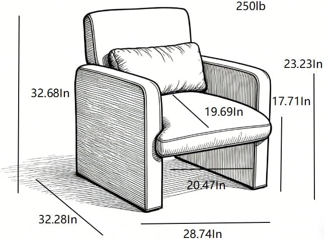GDFStudio 30" Modern Accent Chair, Upgrade Leisure Boucle Upholstered Armchair with Straight Arms and Waist Pillow, Comfy Single Sofa Chair for Living Room Bedroom Office Apartment, Ancient White