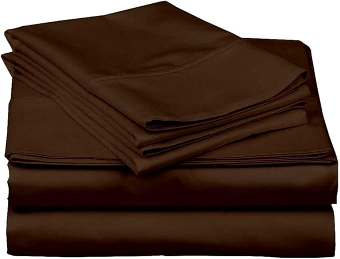 Ready To Rest Queen Waterbed Sheets, 4 Piece Attached Sheet Set, Fits 18 Inch Deep Mattress, Brushed Microfiber, Ultra Soft and Lightweight (Chocolate)