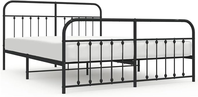 Bed Frame Black Steel Super King Metal Bed Frame Rectangular Bedroom Furniture headboard for Guest Room