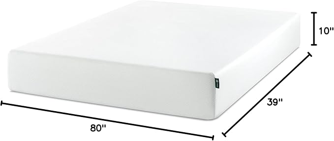 Zinus 10 Inch Twin XL Green Tea Memory Foam Mattress [New Version], Fiberglass Free, Medium Firm Feel, Zoned Pressure Relief, Certified Safe Foams & Fabric, Mattress-in-a-Box