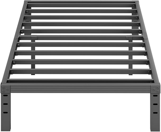 ZIYOO Twin Bed Frames, 12 Inches Platform Bed Frame, 2000lbs Heavy Duty Steel Slat, Non-Slip Design, No Box Spring Needed, Easy Assembly, Quiet Noise Free, Under Bed Storage Space, Black