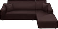NAISI Couch Cover L Shape 2 Pieces Sofa Cover Soft Stretch Slipcovers with 2pcs Pillowcases Furniture Protector Sectional Couch Covers 3 Seater + 3 Seater(Coffee)