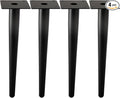 Straight Furniture Table Legs 18 Inch, Round Tapered Metal Furniture Legs Black, Modern Dresser Cabinet Sofa Support Feet Replacement, Set of 4