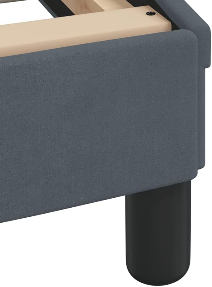 Light Gray Velvet Bed Frame with Storage, Modern Single Size Upholstered Platform for Small Spaces Dark Gray, 41.3 x 85.8 x 29.3 in