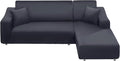 NAISI Couch Cover L Shape 2 Pieces Sofa Cover Soft Stretch Slipcovers with 2pcs Pillowcases Furniture Protector Sectional Couch Covers 3 Seater + 3 Seater(Dark Grey)
