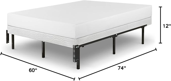 Zinus Michelle 12 Inch Compack Bed Frame, for Box Spring and Mattress Sets, Extra High so Bed Risers not Needed, Fits Twin to Queen