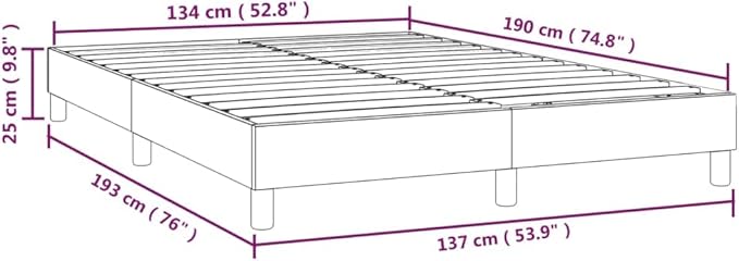 Bed Frame Dark Gray Fabric (100% Polyester), Plywood, Engineered Wood Furniture Double Bed for Apartment Bedroom
