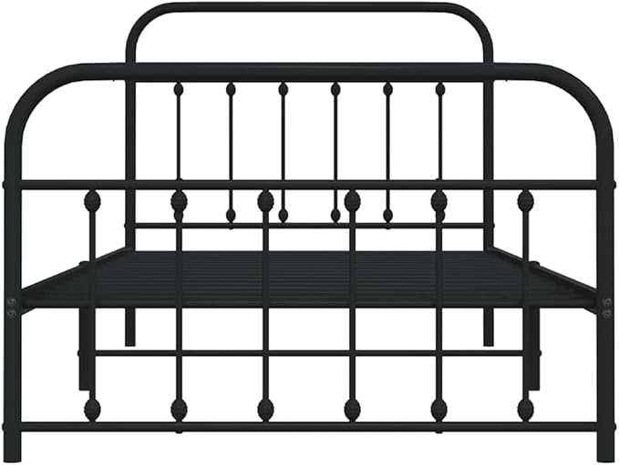Bed Frame Black Powder-Coated Steel Single Bed Frame Bedroom Furniture headboard for Guest Room
