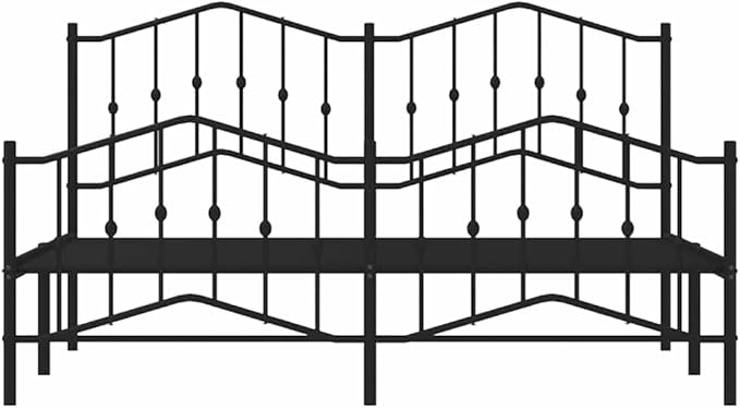 Modern Double Bed Frame with Sturdy Powder-Coated Steel, Spacious 72x84 Inch Design for Comfortable Sleep and Easy Assembly, Black Finish for Contemporary Bedroom Decor