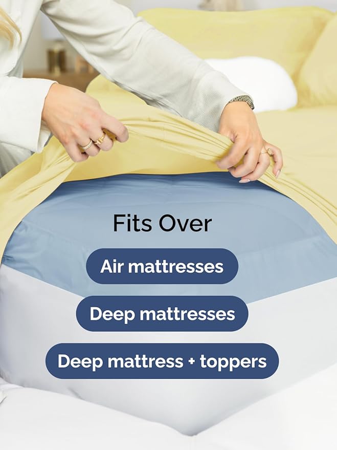 Extra Deep Full Sheet Set - 6 Piece Breathable and Cooling Sheets - Hotel Luxury Bedding for Women, Men, Kids & Teens - Easy & Secure Fit - Soft, Wrinkle Free and Comfy - Extra Deep Pockets - Yellow