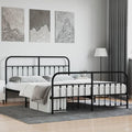Bed Frame Black Steel Super King Metal Bed Frame Rectangular Bedroom Furniture headboard for Guest Room
