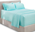 Hearth & Harbor Extra Deep Pocket King Size Sets - Fits Mattress 18-24 Inches Deep - Extra Deep Pocket Sheets - 6 Piece King Size - Aqua Blue