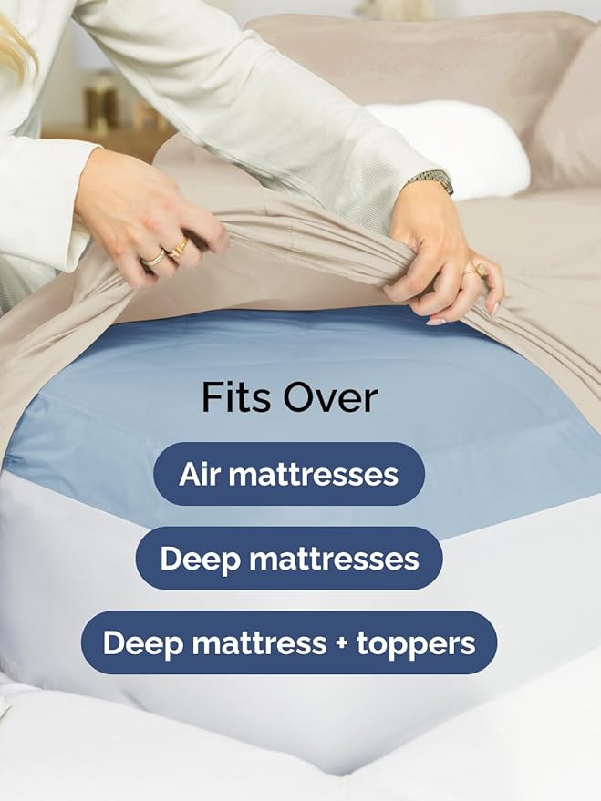 Extra Deep Twin XL Sheet Set - 4 Piece Breathable and Cooling Sheets - Hotel Luxury Bedding for Women, Men, Kids & Teens - Easy & Secure Fit - Soft, Wrinkle Free and Comfy - Extra Deep Pockets - Wheat