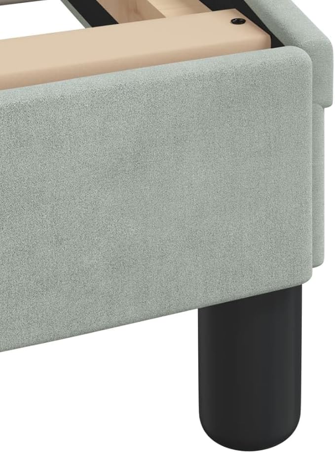 Light Gray Velvet Bed Frame with Storage, Modern Single Size Upholstered Platform for Small Spaces Light Gray, 74.0 x 90.9 x 29.3 in