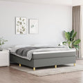 Bed Frame Dark Gray Polyester, Plywood, Engineered Wood King Single Bed Frame