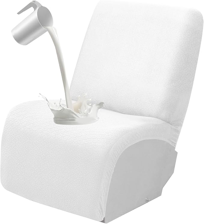 Waterproof Reclining Sectional Couch Covers Washable L Shaped Couch Cover for Sectionals Recliner Sofa Covers Stretch Corner Recliner Slipcovers for Dogs (Additional Seat Cover, White)