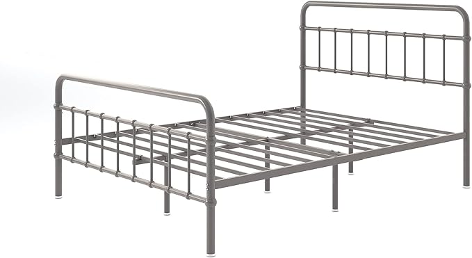 Zinus Florence Metal Platform Bed Frame, Mattress Foundation, No Box Spring Needed, Easy Assembly, Grey, King