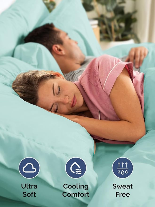 Extra Deep Cal King Sheet Set - 6 Piece Breathable and Cooling Sheets - Hotel Luxury Bedding for Women, Men, Kids & Teens - Easy & Secure Fit - Soft and Wrinkle Free - Extra Deep Pockets - Spa Blue