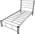 PEGASO Single Bed, Metal Frame, 190 x 100 x 100 cm, Grey, Durable