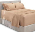 Hearth & Harbor Luxury Soft 6 Piece Bed Sheet Set Extra Deep Pocket Fitted Sheets Fits Mattress up to 21", Double Brushed Bedding, Split King Size, Taupe