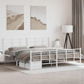 Modern Full Bed Frame with Sturdy Powder-Coated Steel, Elegant White Finish for Adults and Guest Rooms, Durable Sleek Design Fits Standard Mattress