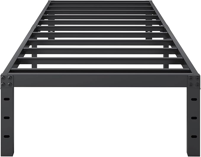 SHLAND Twin Bed Frames 16 Inch Metal Platform Bed Frame No Box Spring Needed, Twin Size Bed with Heavy Duty Strong Slat Support, Easy Assembly, No Noise, Black