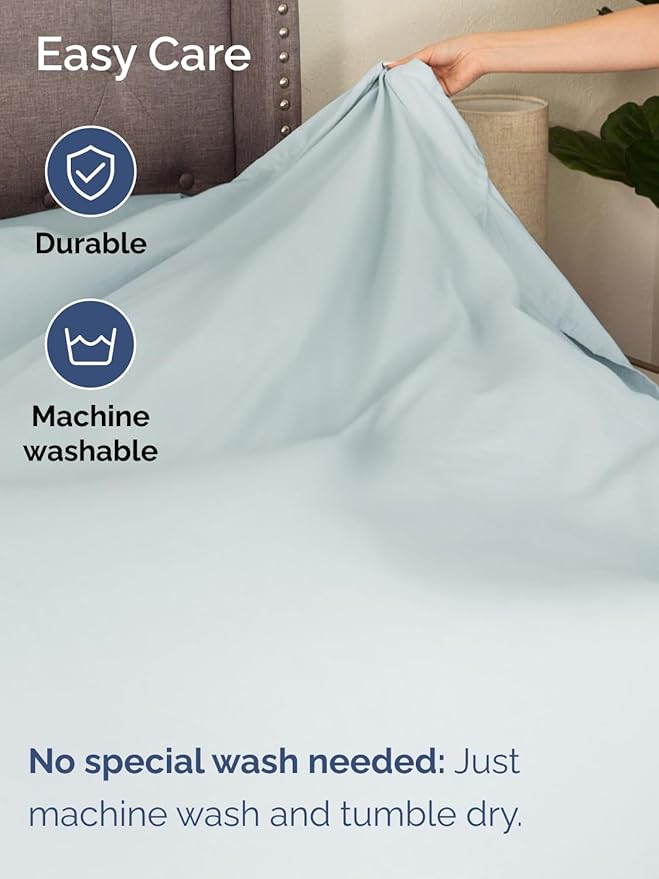 Extra Deep Full Sheet Set - 6 Piece Breathable and Cooling Sheets - Hotel Luxury Bedding for Women, Men, Kids & Teens - Easy & Secure Fit - Soft, Wrinkle Free and Comfy - Extra Deep Pockets - Ice Blue