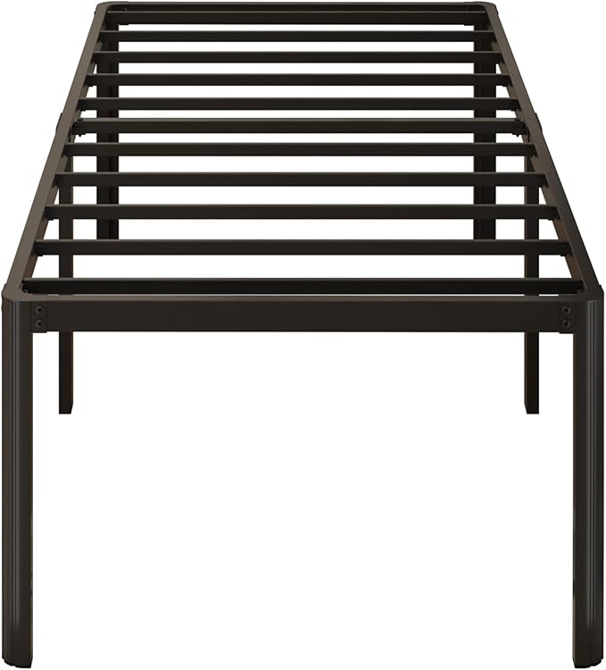 Yicensen 20 Inch Twin Bed Frames Rounded Corner Legs Heavy Duty Platform Twin Metal Bed Frame for Kids, Easy Assembly, Noise Free, No Box Spring Needed, Black.