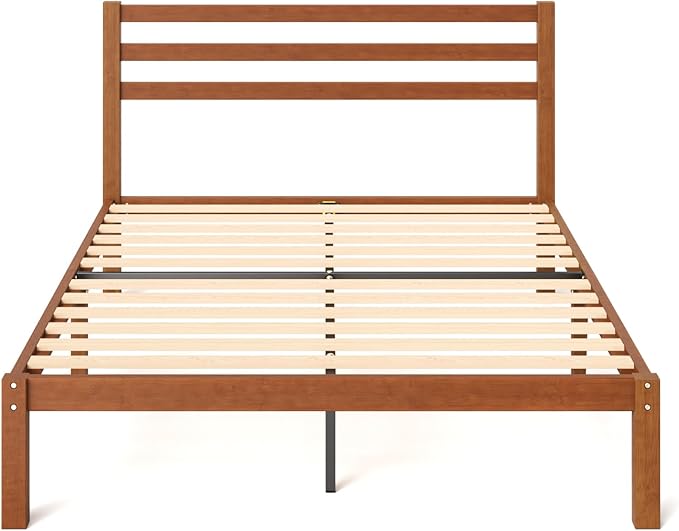 Zinus Leah Bamboo Platform Bed Frame with Headboard, No Box Spring Needed, Wood Slat Support, Easy Assembly, Queen