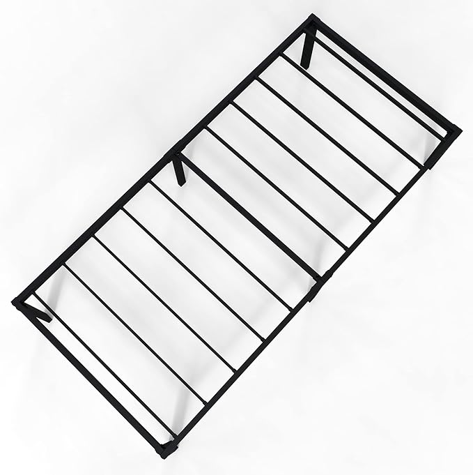 DiaOutro 18 Inch Twin XL Bed Frame Heavy Duty No Box Spring Needed Metal Platform with Maximum Storage, Easy to Assembly, Noise Free, Black