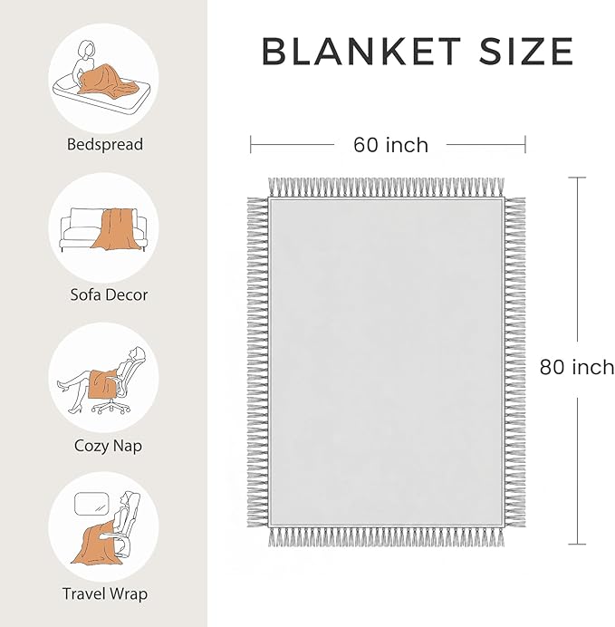 Boho Throw Blanket for Bed 100% Cotton Soft Lightweight Quilt Blanket Twin Forest Tiger Embroidery Home Decor Breathable Spring Bed Blankets,60"x80" All Season Throw for Sofa Couch Chair