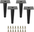 Black Metal Furniture Legs Heavy Duty Straight Furniture Feet DIY Modern Replacement Legs for Cabinet Sofa Couch Chair-Set of 4 (Black, 6")