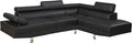 Poundex Sectional Sofa, Black