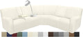 Waterproof Reclining Sectional Couch Covers Washable L Shaped Couch Cover for Sectionals Recliner Sofa Covers Stretch Corner Recliner Slipcovers for Dogs (5 Seater 1 Console Cover, Cream)