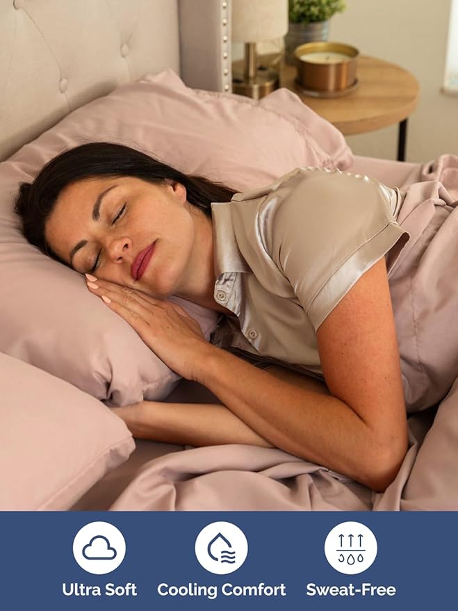 Extra Deep Cal King Sheet Set - 6 Piece Breathable and Cooling Sheets - Hotel Luxury Bedding for Women, Men, Kids & Teens - Easy Secure Fit - Soft, Wrinkle Free and Comfy - Extra Deep Pockets - Mauve