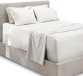 Hearth & Harbor Extra Deep Pocket Queen Sheets Sets - Fits Mattress 18-24 Inches Deep - Extra Deep Pocket Sheets - 6 Piece Queen Size - White