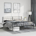 86" x 74" Black Full Metal Bed Frame, Modern Platform Design, Heavy-Duty Powder-Coated Steel, 35" H Ample Under-Bed Storage, Noise-Free Support for Bedroom and Guest Room