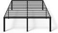 VINGLI 16 Inch Full Bed Frame, Heavy Duty Metal Platform, No Box Spring Needed, Steel Slat Support, Easy Assembly, Noise-Free, 14 inch Underbed Storage Space, Black